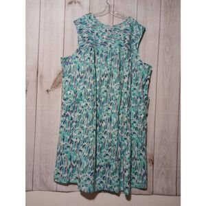 Only Necessities Dress‎ Ladies 4x Aquamarine Sleeveless Beachy